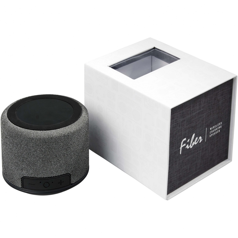 Logotrade Werbeartikel das Foto: Fiber 3W Bluetooth® Lautsprecher mit kabelloser Ladefunktion