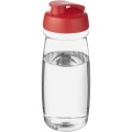 H2O Active® Pulse 600 ml Sportflasche mit Klappdeckel, Transparent / Rot