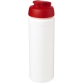 Baseline® Plus grip 750 ml Sportflasche mit Klappdeckel, Weiß / Rot