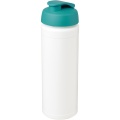 Baseline® Plus grip 750 ml Sportflasche mit Klappdeckel, Weiß / Aqua