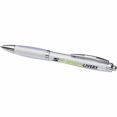 : Curvy ballpoint pen with frosted barrel and grip