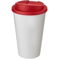 Americano® 350 ml Isolierbecher mit auslaufsicherem Schraubverschluss, Weiß / Rot