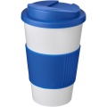 Americano® 350 ml Isolierbecher mit Schutzring & auslaufsicherem Schraubverschluss, Weiß / Mittelblau