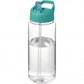 H2O Active® Octave Tritan™ 600 ml Sportflasche mit Ausgussdeckel, Transparent klar / Aquablau