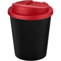 Americano® Espresso Eco 250 ml recycelter Isolierbecher mit auslaufsicherem Deckel , Durchgehend schwarz / rot