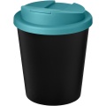 Americano® Espresso Eco 250 ml recycelter Isolierbecher mit auslaufsicherem Deckel , Tiefschwarz / Aquablau