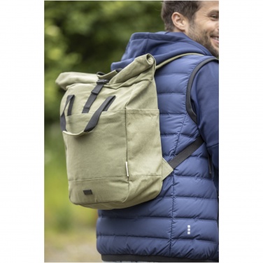 Logotrade Werbegeschenke das Foto: Joey 15" GRS Rolltop Laptoprucksack aus recyceltem Canvas 15 L