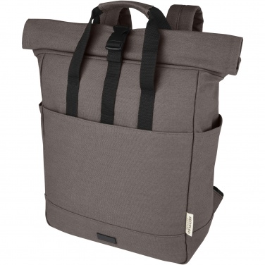 Logotrade Geschäftsgeschenke das Foto: Joey 15" GRS Rolltop Laptoprucksack aus recyceltem Canvas 15 L