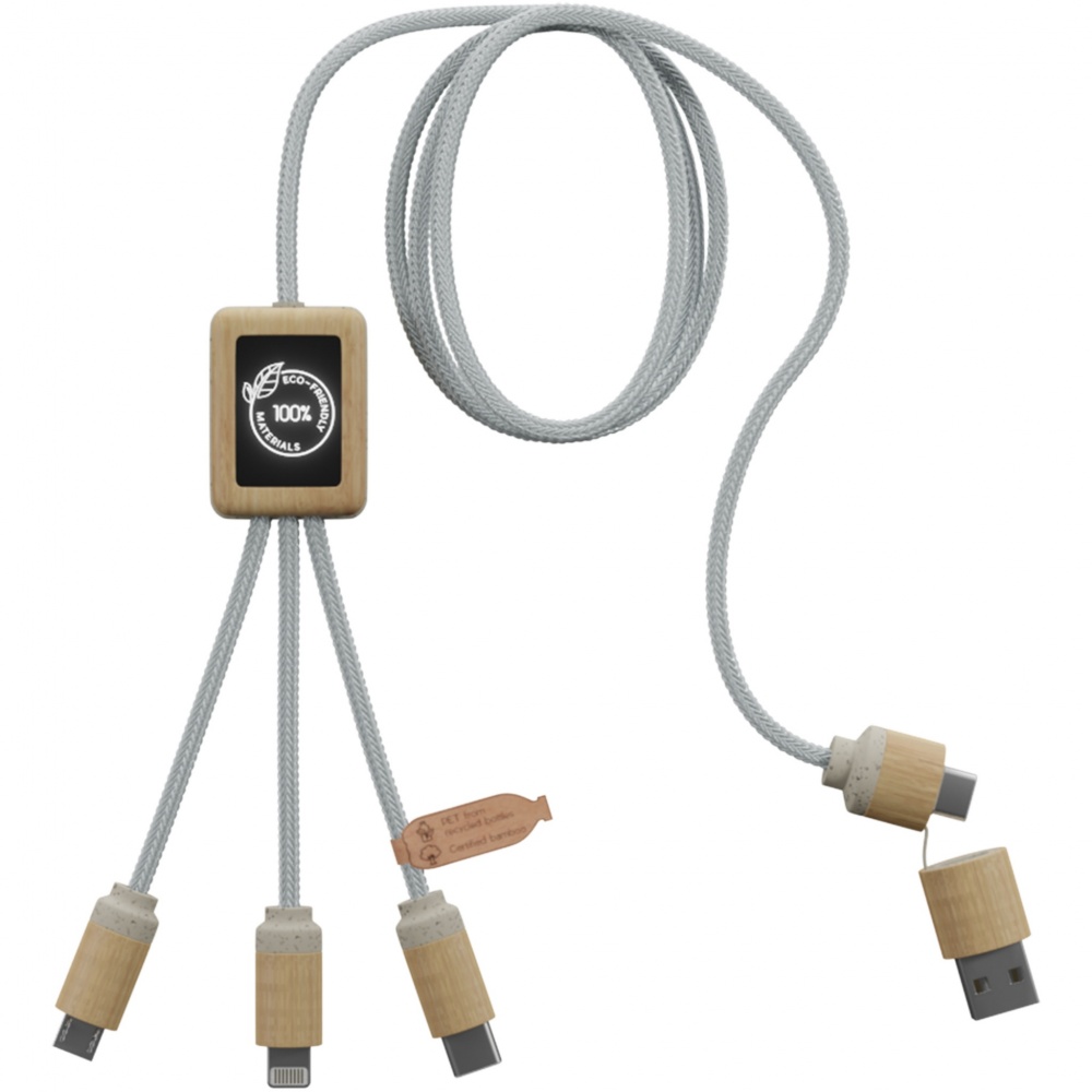 Logotrade Werbegeschenke das Foto: SCX.design C49 5-in-1 Ladekabel mit Leuchtlogo