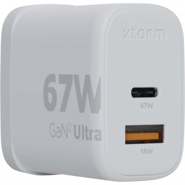 Logotrade Werbegeschenke das Foto: Xtorm XEC067G GaN² Ultra 67 W Wandladegerät mit UK-Stecker