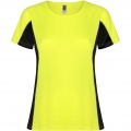 Shanghai Sport T-Shirt für Damen, Fluorgelb / Tiefschwarz