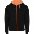 Fuji Kaputzensweatjacke Unisex, Tiefschwarz / Fluororange