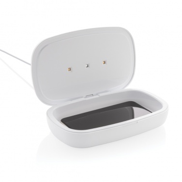 Logotrade Geschäftsgeschenke das Foto: UV-C Sterilisations-Box mit 5W Wireless Charger