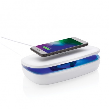 Logotrade Werbeartikel das Foto: UV-C Sterilisations-Box mit 5W Wireless Charger