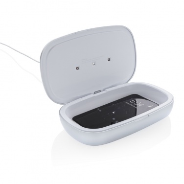 Logotrade Werbeartikel das Foto: Rena UV-C Sterilisations-Box mit 5W Wireless Charger