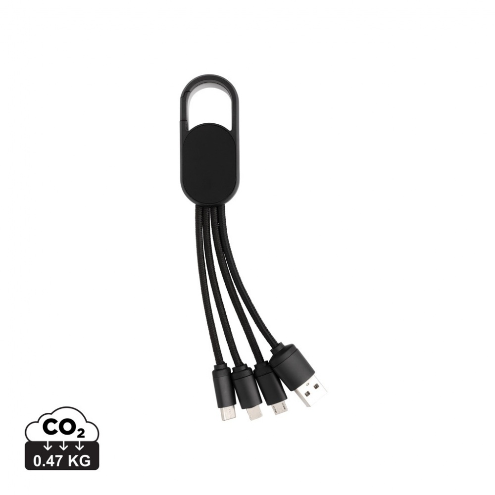 Logotrade Logogeschenke das Foto: 4-in-1 Kabel mit Karabiner-Clip