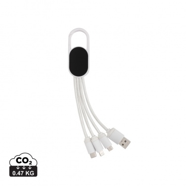 Logotrade Firmengeschenke das Foto: 4-in-1 Kabel mit Karabiner-Clip