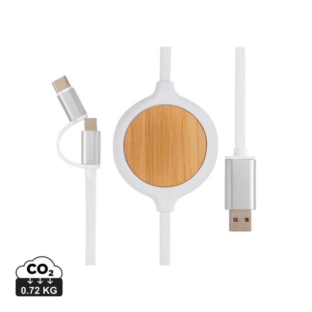 : 3-in-1 Kabel mit 5W Bambus Wireless Charger