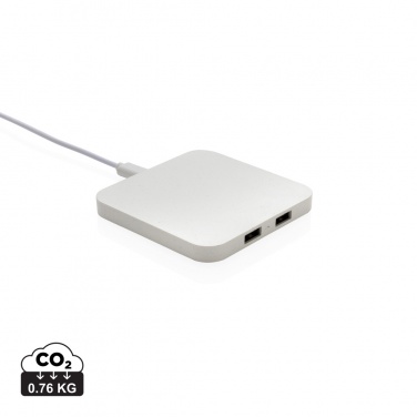 : 10W Wireless Charger aus RSC recycl. Kunststoff mit Dual-USB