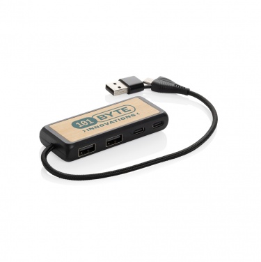 : Link Dual Input USB Hub aus RCS rec. Kunststoff und Bambus