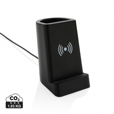 Logotrade Werbeartikel das Foto: Light Up Logo 5W Wireless Charging Stiftehalter