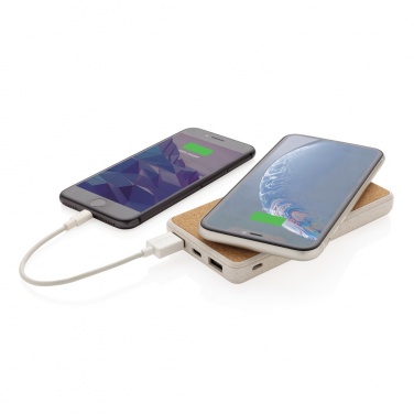 Logotrade Logogeschenke das Foto: Kork und Weizen 8.000 mAh Wireless Powerbank