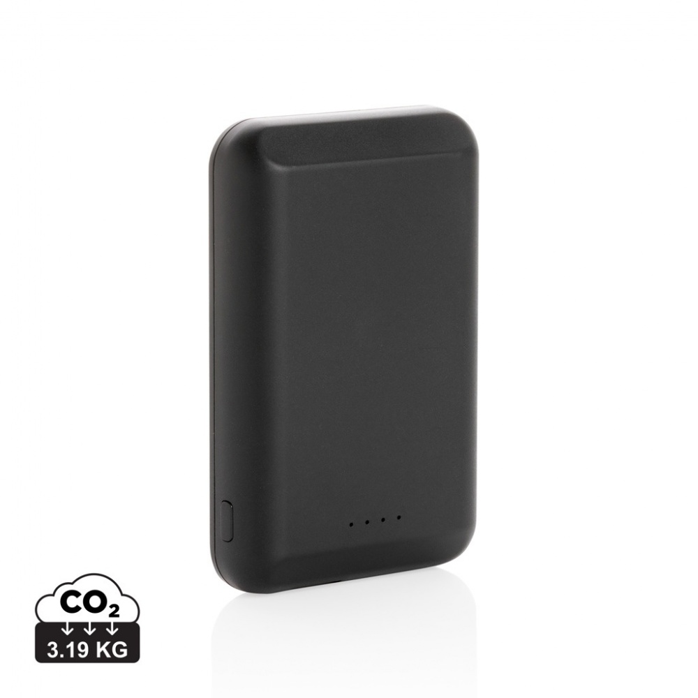 Logotrade Firmengeschenke das Foto: Magnetische 5.000 mAh Wireless Powerbank