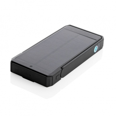 Logotrade Firmengeschenke das Foto: Skywave 10000mAh Solarpowerbank aus RCS recycelt. Kunststoff