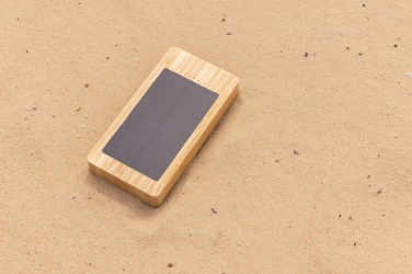 Logotrade Werbeartikel das Foto: Sunwick 10.000mah Bambus Solar Powerbank