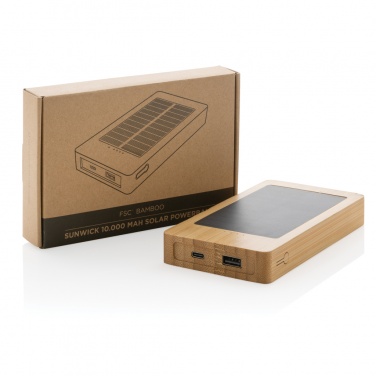 Logotrade Firmengeschenke das Foto: Sunwick 10.000mah Bambus Solar Powerbank