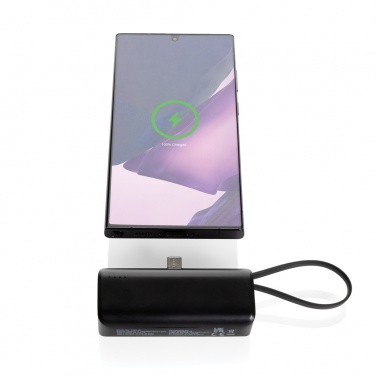 Logotrade Geschäftsgeschenke das Foto: Powerlink 3000mah Powerbank aus RCS rPlastic mit USB-C Kabel