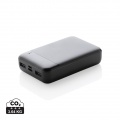 10.000 mAh Powerbank aus RCS Standard recyceltem Kunststoff, Schwarz