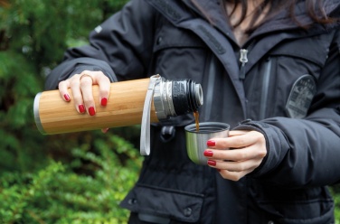 Logotrade Werbegeschenke das Foto: Auslaufsichere Bambus-Vakuumflasche