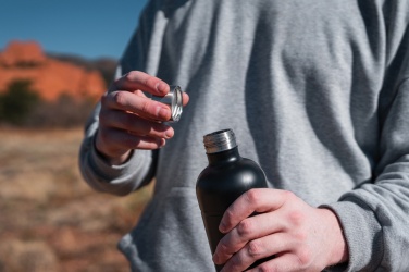 Logotrade Geschäftsgeschenke das Foto: Soda Trinkflasche aus RCS-zertifiziertem Stainless-Steel