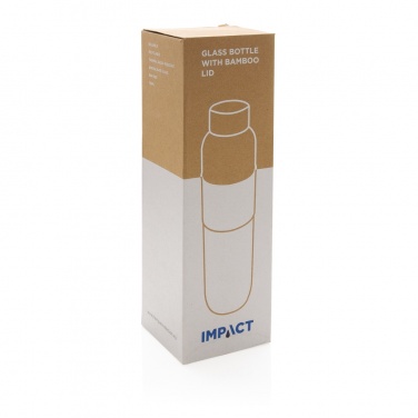 Logotrade Werbegeschenke das Foto: Impact Borosilikat-Glasflasche mit Bambusdeckel