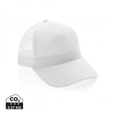 Logotrade Firmengeschenke das Foto: Impact AWARE™ 190gr Brushed rCotton 5 Panel Trucker-Cap