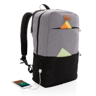 Logotrade Firmengeschenke das Foto: Moderner 15.6" USB & RFID Laptop-Rucksack, PVC-frei