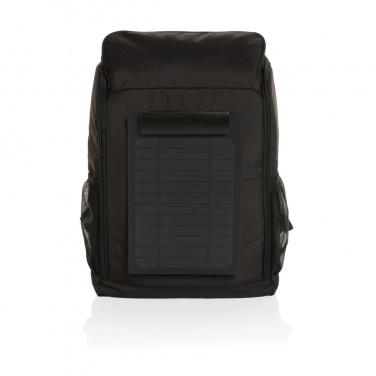 Logotrade Werbeartikel das Foto: Pedro AWARE™ RPET Deluxe Rucksack mit 5W Solar Panel