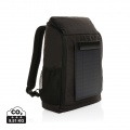 Pedro AWARE™ RPET Deluxe Rucksack mit 5W Solar Panel, Schwarz