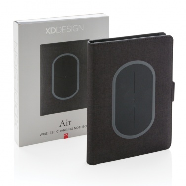 Logotrade Werbegeschenke das Foto: Air Notizbuchcover mit kabelloser Aufladefunktion