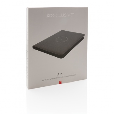 Logotrade Werbeartikel das Foto: Air 5W Wireless Charging Portfolio A4 mit 5.000mAh Powerbank