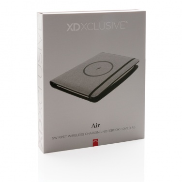 Logotrade Logogeschenke das Foto: Air 5W Wireless Charging Notizbuch A5 mit 5000 mAh Powerbank