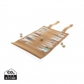 Britton faltbares Backgammon und Damespiel Set aus Kork, braun