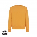 Iqoniq Kruger Relax-Rundhals-Sweater aus recycelt. Baumwolle, Sonnenuhr orange