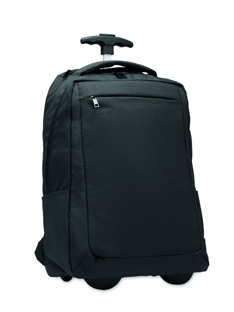 Logotrade Werbeartikel das Foto: Ein tragbarer Rucksack-Trolley mit Rädern, hergestellt aus 600D RPET-Polyester.