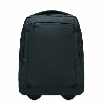 Logotrade Firmengeschenke das Foto: Ein tragbarer Rucksack-Trolley mit Rädern, hergestellt aus 600D RPET-Polyester.