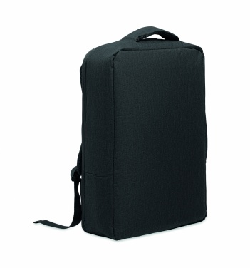 Logotrade Logogeschenke das Foto: Ein sicherer 15-Zoll-Laptop-Rucksack aus 300D RPET mit einer 210D RPET-Fütterung und individuell anpassbarem Druck