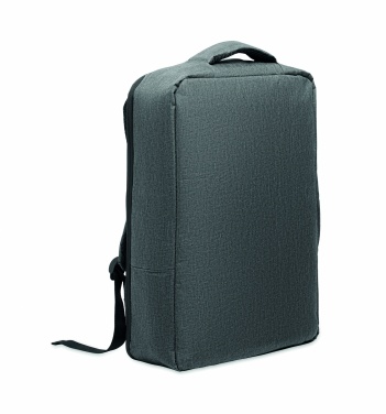 Logotrade Firmengeschenke das Foto: Ein sicherer 15-Zoll-Laptop-Rucksack aus 300D RPET mit einer 210D RPET-Fütterung und individuell anpassbarem Druck