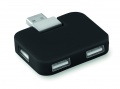 4 Port USB Hub, Schwarz