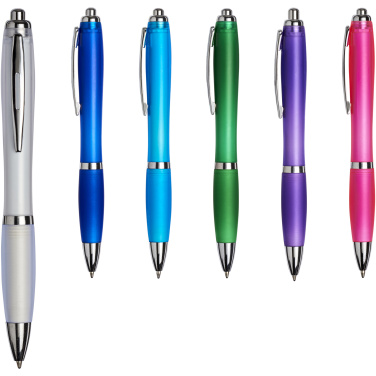 Logotrade Werbeartikel das Foto: Curvy ballpoint pen with frosted barrel and grip